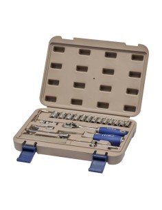 Juego Carraca Acero 1/4 35 Piezas Cromado Caja Polietileno Irimo