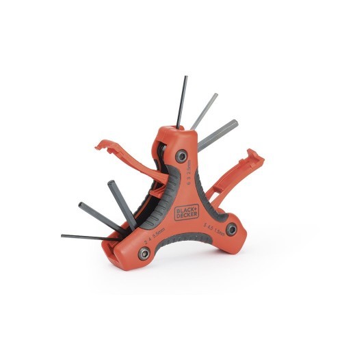 Juego Llaves Hexagonales Acero Cromo Vanadio 1.5A6mm 9Piezas BLACK+DECKER