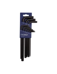 Juego Llaves Acodadas Acero 9Piezas Torx T10-T50 Negro Soporte Irimo