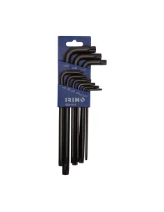 Juego Llaves Acodadas Acero Torx Inviolables Largas T10-T50 9Pzs IRIMO