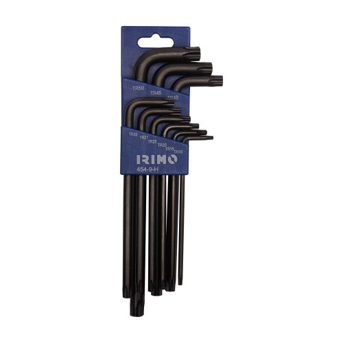 Juego Llaves Acodadas Acero Torx Inviolables Largas T10-T50 9Pzs IRIMO
