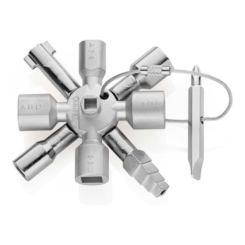Llave Multipropósito Acero 92mm 10Perfiles 2Cruces KNIPEX