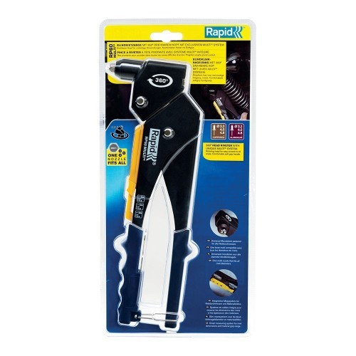 Remachadora Manual Cabezal Giratorio 360 Grados Boquilla Múltiple 34.5x17cm RAPID