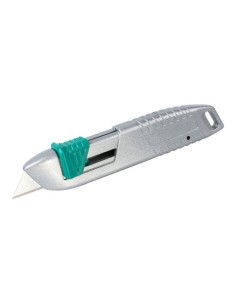 Cuter De Seguridad Metal Cuchilla Trapezoidal Retráctil 0.15kg WOLFCRAFT