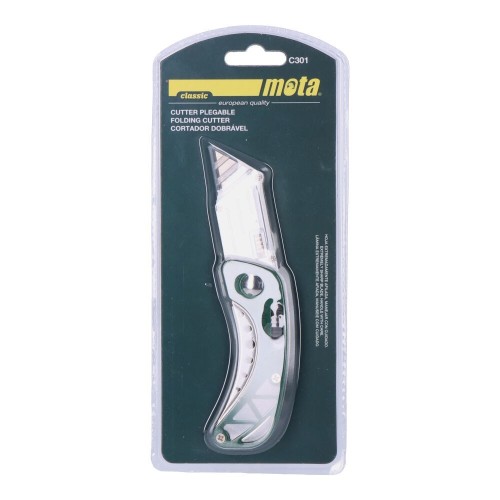 Cuter Plegable Aluminio Zinc Sistema Bloqueo Hojas Recambio MOTA HERRAMIENTAS