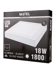Downlight LED superficie cuadrado blanco 18W (Fría, Cálida, Neutra) - 1 2