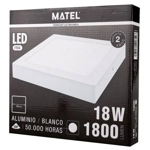 Downlight LED superficie cuadrado blanco 18W (Fría, Cálida, Neutra) - 2 Downlight LED superficie cuadrado blanco 18W (Fría, Cálida, Neutra) - 2
