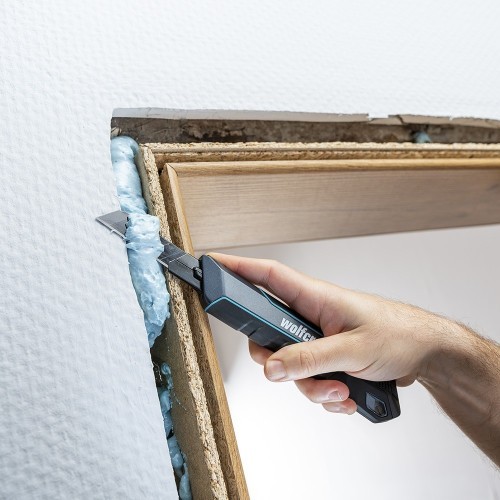 Cutter Profesional Metal 18mm AutoBloqueo Cuchilla ProSharp WOLFCRAFT