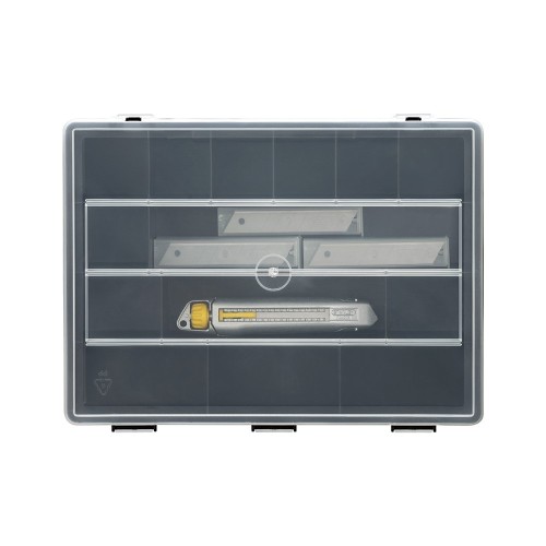 Cutter Metálico Retráctil 18mm 50 Cuchillas Organizador 33.5x5.6x25.5cm STANLEY