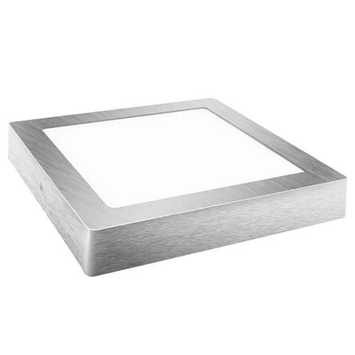 Downlight LED superficie cuadr.plata 12W.(Fría, Cálida, Neutra) - 1