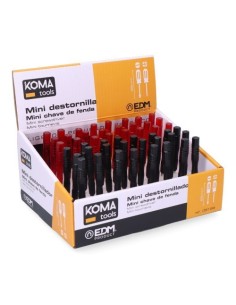 Expositor Mini Destornilladores 85mm 48 Unidades Planos Estrella KOMA TOOLS