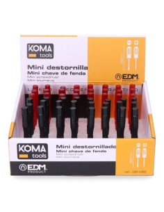 Expositor Mini Destornilladores 85mm 48 Unidades Planos Estrella KOMA TOOLS 2