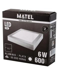 Downlight LED superficie cuadr.plata 6W.(Fría, Cálida, Neutra) - 1 2