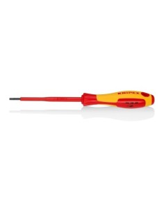 Destornillador Plano Acero 202x23x25mm Mango Plástico Rojo KNIPEX