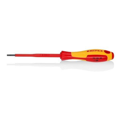 Destornillador Plano Acero 202x23x25mm Mango Plástico Rojo KNIPEX