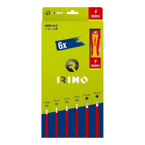 Juego Destornilladores Aislados 1000V 6Pzs Planos Phillips Caja IRIMO