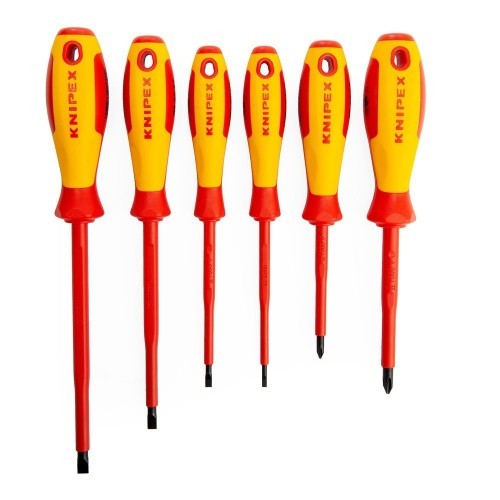 Juego Destornilladores VDE 6Piezas Planos Phillips Slim 171x37mm KNIPEX