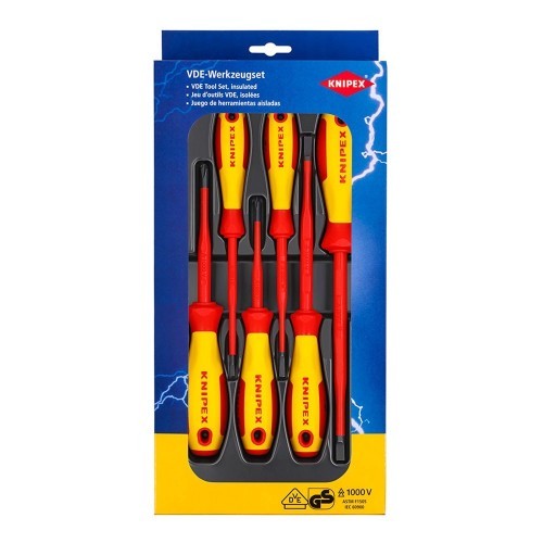 Juego De Destornilladores 6Pzs Planos Phillips 3mm-6.5mm PH1 PH2 KNIPEX