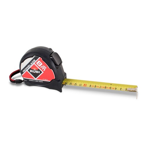 Flexómetro Metálico 8mX25mm AutoLock Ergonómico Negro Rubi