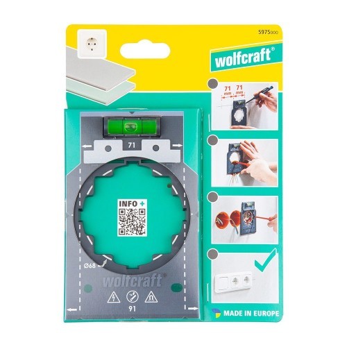 Plantilla Marcado Alineación 71mm 91mm Nivel Burbuja WOLFCRAFT