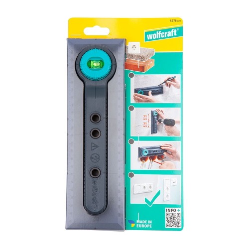 Plantilla De Perforación 71mm 91mm Nivel Burbuja Instalación Eléctrica WOLFCRAFT