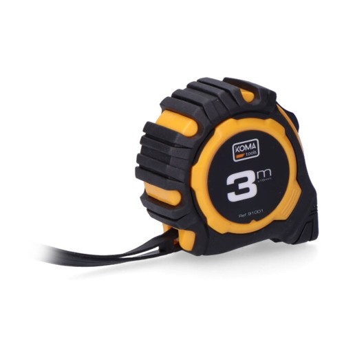 Flexómetro ABS 3m16mm Cinta Antideslizante Numeración Amarilla KOMA TOOLS