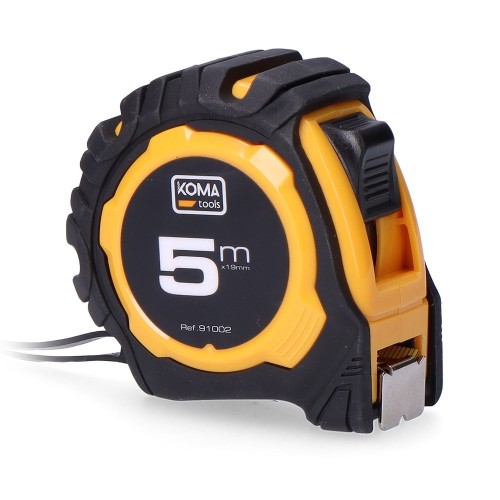 Cinta Métrica ABS 5mX19mm Cinta Amarilla Antideslizante KOMA TOOLS