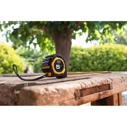 Cinta Métrica ABS 5mX19mm Cinta Amarilla Antideslizante KOMA TOOLS