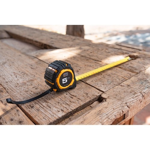 Cinta Métrica ABS 5mX19mm Cinta Amarilla Antideslizante KOMA TOOLS