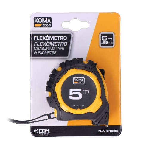 Flexómetro ABS 5mX25mm Cinta Amarilla Antideslizante KOMA TOOLS