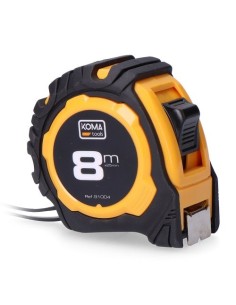 Flexómetro ABS 8mX25mm Cinta Amarilla Antideslizante KOMA TOOLS