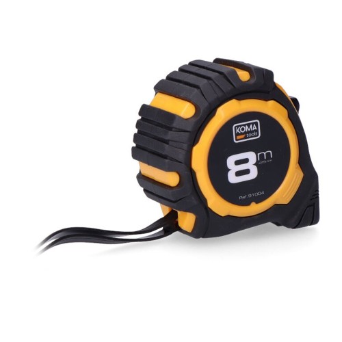 Flexómetro ABS 8mX25mm Cinta Amarilla Antideslizante KOMA TOOLS