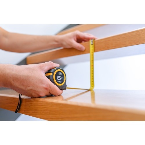 Flexómetro ABS 5m x 19mm Antideslizante Cinta Amarilla KOMA TOOLS