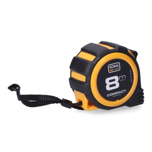 Flexómetro ABS 8mX25mm Antideslizante Numeración Amarilla KOMA TOOLS
