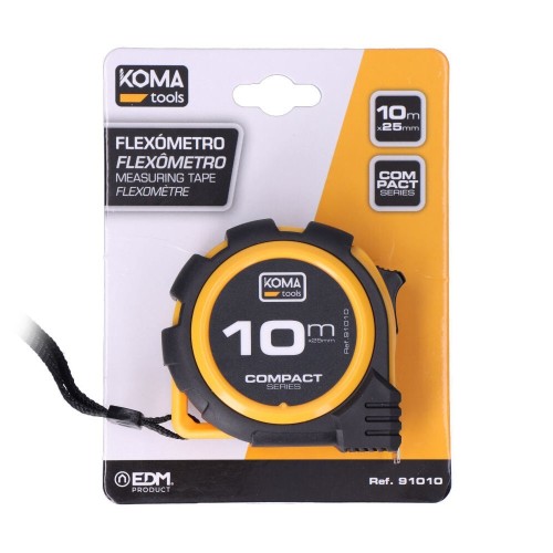 Flexómetro ABS 10mX25mm Antideslizante Amarillo KOMA TOOLS