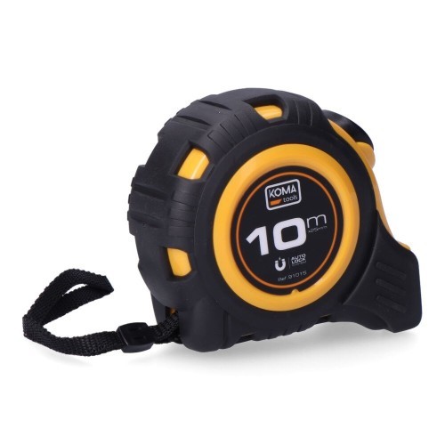 Flexómetro ABS 10mX25mm Gancho Magnético Cinta Amarilla KOMA TOOLS