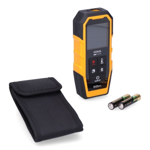 Medidor Láser Digital 50m Precisión±2mm Pantalla Retroiluminada KOMA TOOLS