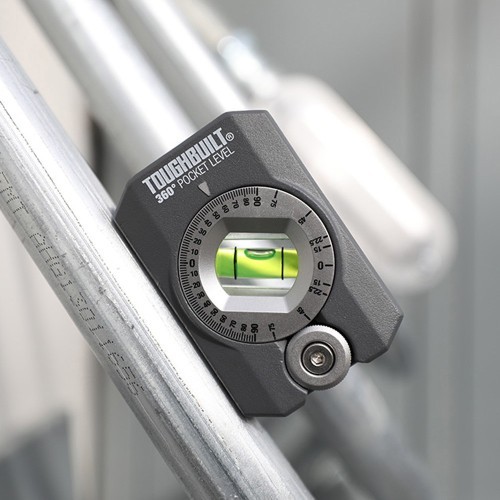 Nivel De Bolsillo Burbuja 360° Imán Neodimio Resistente Toughbuilt