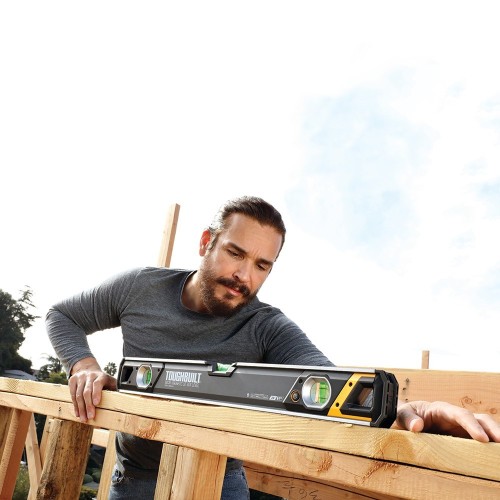 Nivel Magnético Tubular LED 60cm Imán Neodimio Con Pilas TOUGHBUILT