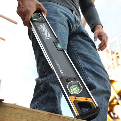 Nivel Magnético Tubular LED 60cm Imán Neodimio Con Pilas TOUGHBUILT