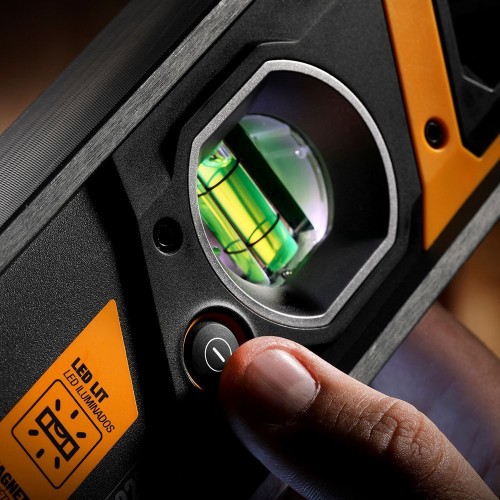 Nivel Magnético Aluminio 120cm Burbuja Iluminada Imán Led TOUGHBUILT