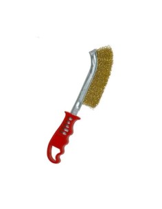 Cepillo Alambre Latonado Mango Plástico 245mm Rojo MOTA HERRAMIENTAS