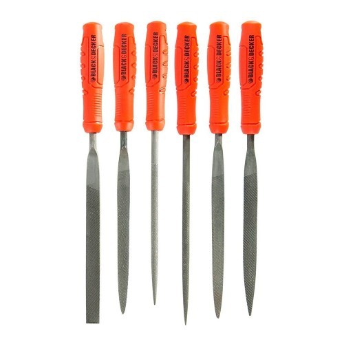 Set Limas Manuales Metal Mango Antideslizante 6Pzs BLACK+DECKER