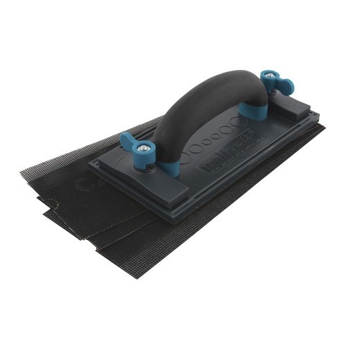 Set Lijadora Manual 110x230mm 5 Piezas Yeso Grano 120 220 WOLFCRAFT
