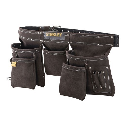 Delantal Herramientas Piel Búfalo Múltiples Bolsillos Marrón Stanley