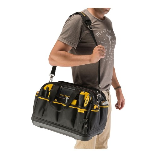 Bolsa Herramientas Gran Abertura 41cm Base Plástico Negro STANLEY