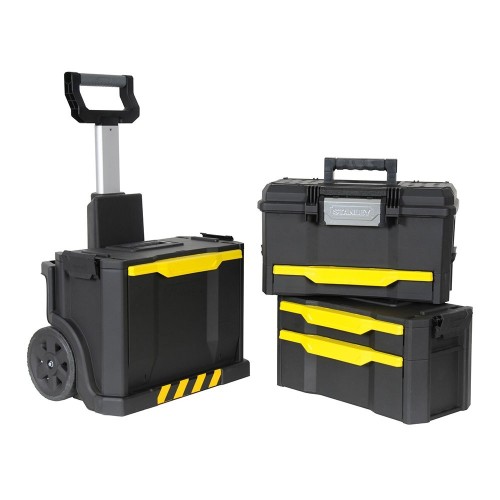 Taller Móvil Modular Cajonera 2 Cajones Contenedor Tapa Abatible STANLEY