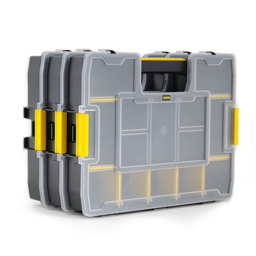 Organizador Herramientas Plástico Compartimentos Modulares Negro Stanley