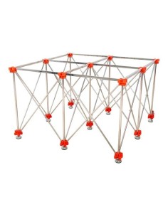 Mesa Retráctil Metálica 120x120cm Altura75cm Carga700kg Con Ruedas RUBI