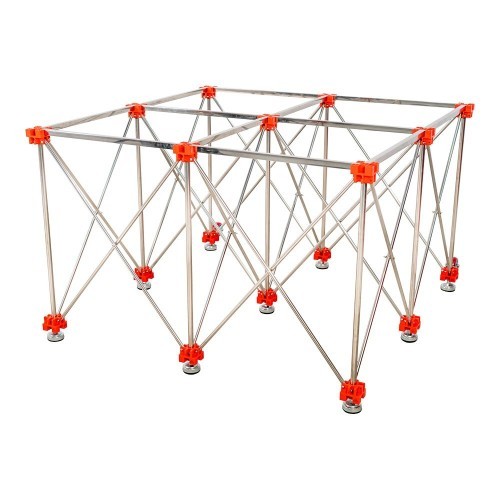 Mesa Retráctil Metálica 120x120cm Altura75cm Carga700kg Con Ruedas RUBI